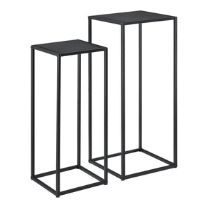Set 2 bucati masute Rita masuri diferite negru mat [en.casa]