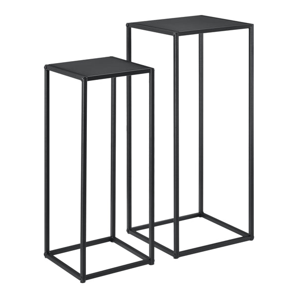 Set 2 bucati masute Rita masuri diferite negru mat [en.casa]
