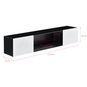 Dulap perete Thabong cu 2 usi si iluminare LED multicolor [en.casa]