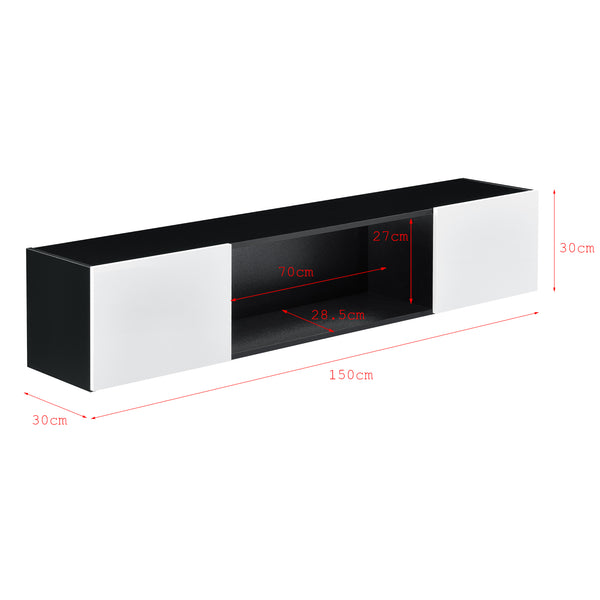 Dulap perete Thabong cu 2 usi si iluminare LED multicolor [en.casa]