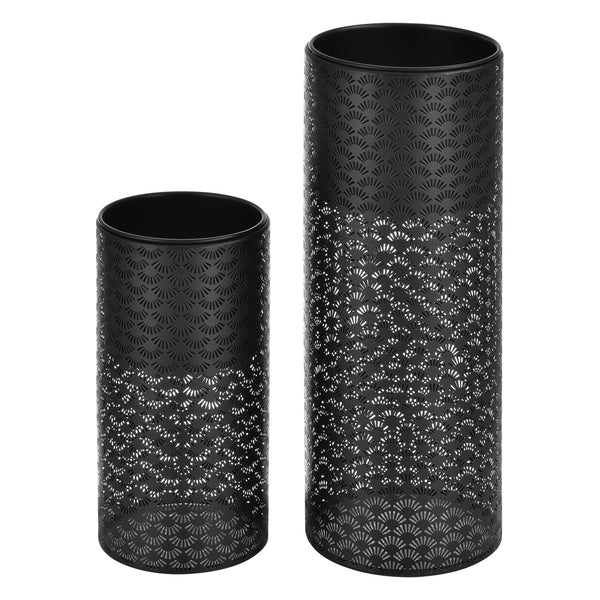 Suport flori Virton 2 bucati masuri diferite  metal/negru [en.casa]