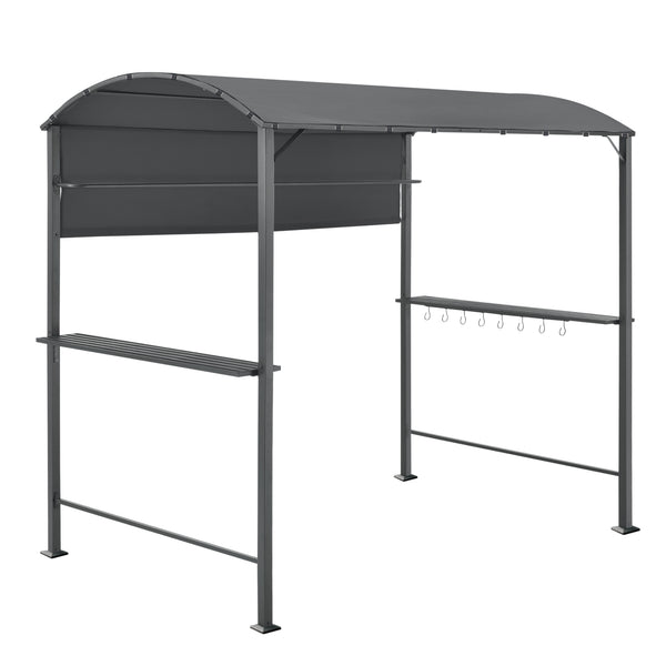 Pavilion pentru gratar BBQ Pyrgos 215 x 220 x 140 cm gri inchis [en.casa]