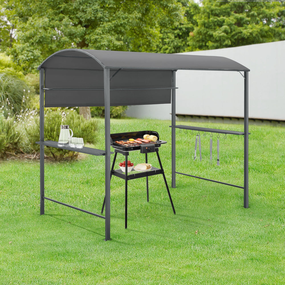 Grillpavillon Pyrgos 215 x 220 x 140 cm Dunkelgrau en.casa - premiumXL