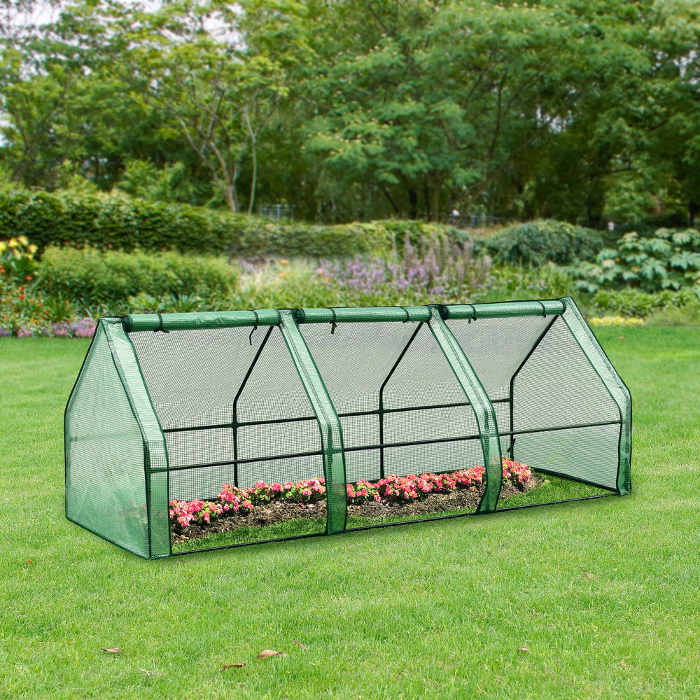 Mini Gewächshaus Höflein 240x90x90cm Gitternetz Grün [en.casa] - premiumXL