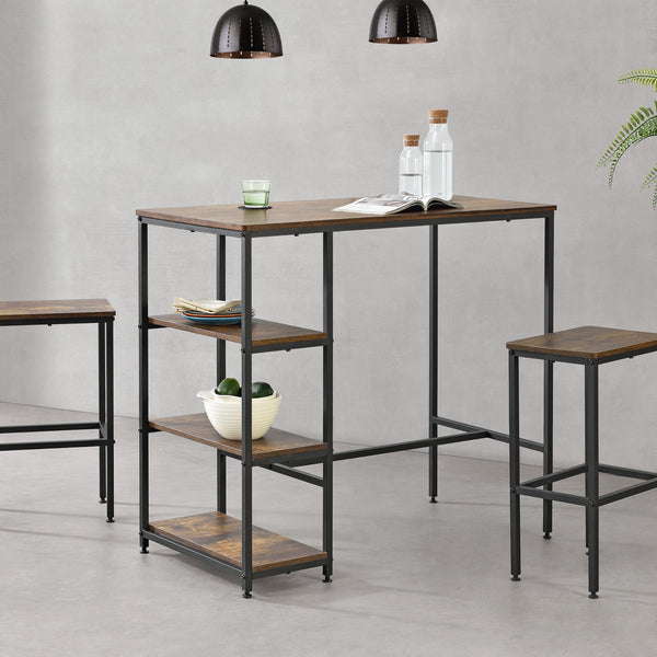 Masa bar Vaxjo cu 3 rafturi 100 x 109 x 60 cm [en.casa] 