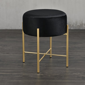 Taburet Kungalv 44 x 35 cm metal/bumbac negru/galben aramiu [en.casa]