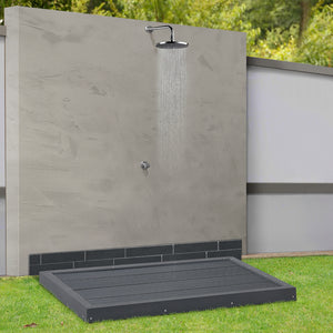Cadita dus gradina Nurtingen 150kg WPC gri inchis [en.casa]