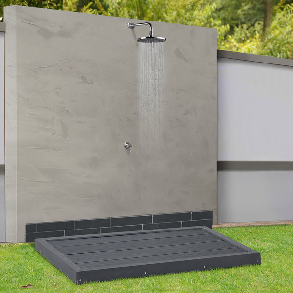 Cadita dus gradina Nurtingen 150kg WPC gri inchis [en.casa]