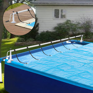 Derulator prelata piscina Oliveti  555 cm aluminiu/plastic [en.casa]