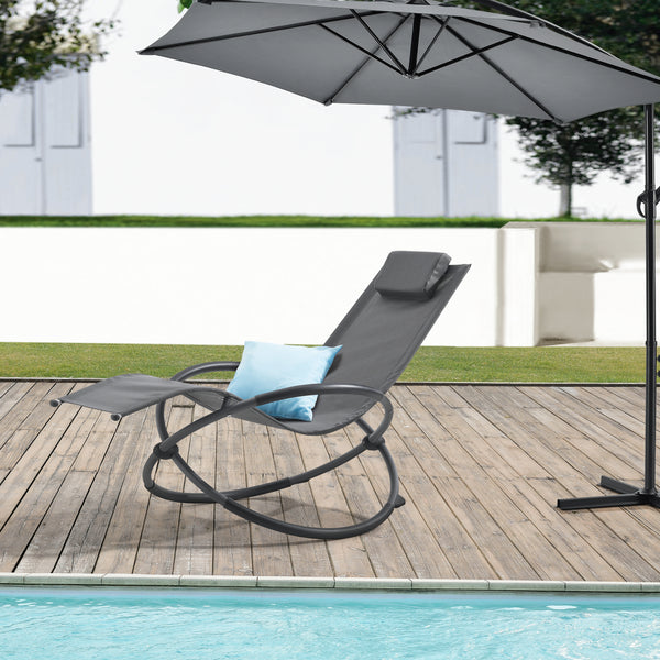 Scaun balansoar gradina Pulsano 150 Kg gri inchis [en.casa]