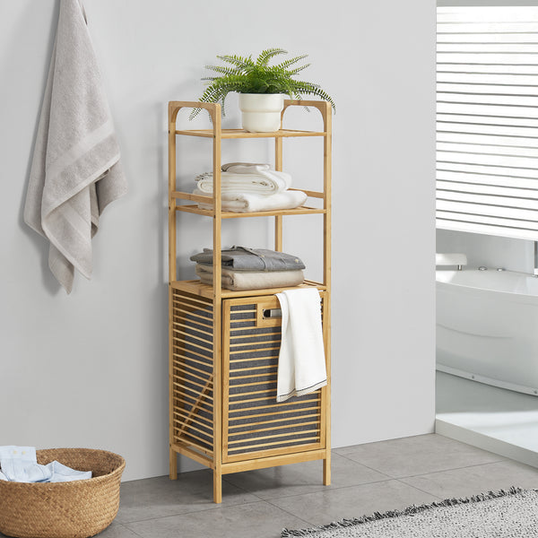 Dulap baie rufe murdareTidaholm bambus cu sac colector detasabil [en.casa]