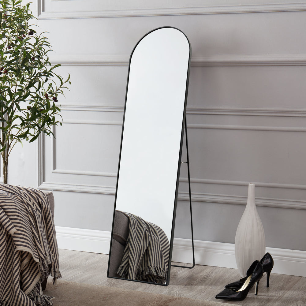 Standspiegel Bugnara 160x40cm neigbar Schwarz [en.casa] - premiumXL