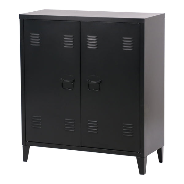Dulap metalic Oripaa 90 x 80 x 33 cm otel negru mat [en.casa]