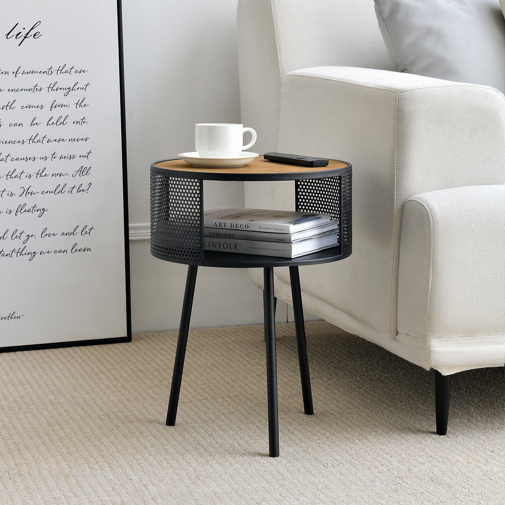 Beistelltisch Bjørnsund rund 34 cm breit [en.casa] - premiumXL