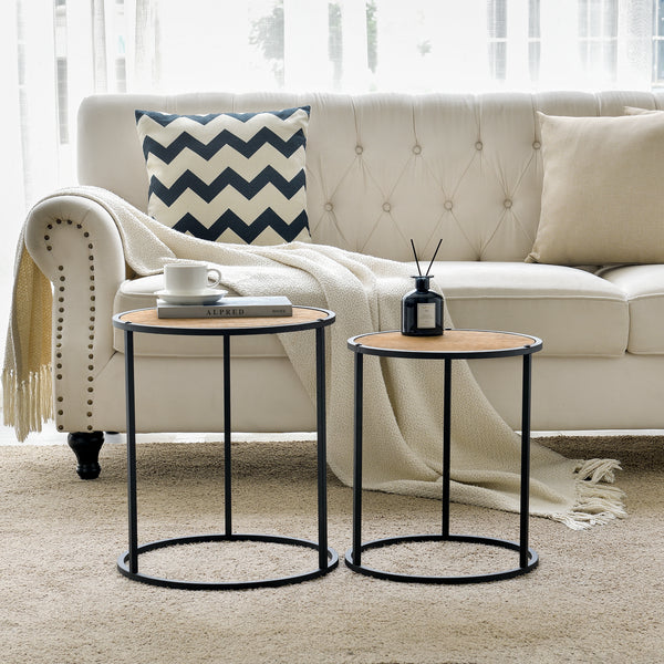 Masute living Moriusaq set 2 bucati forma rotunda [en.casa]