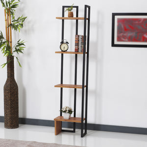 Raft de sine statator Bjergsted 150x36x21cm negru/efect nuc [en.casa]