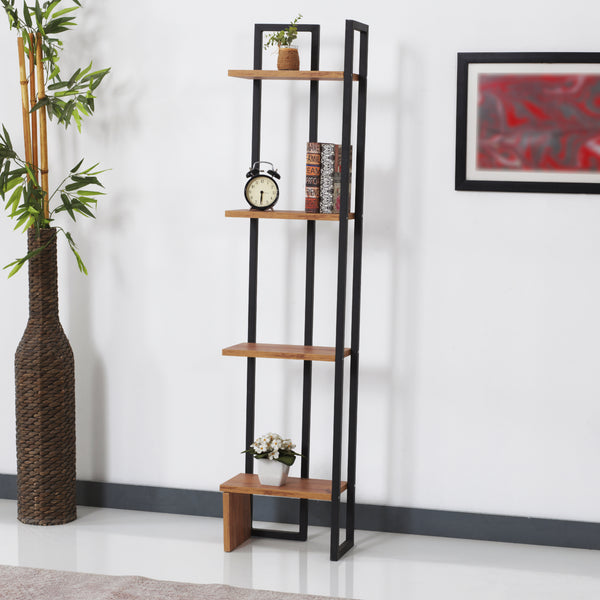 Raft de sine statator Bjergsted 150x36x21cm negru/efect nuc [en.casa]