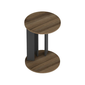 Masă laterală Frederiksberg 64x34 cm aspect nuc / antracit [en.casa]