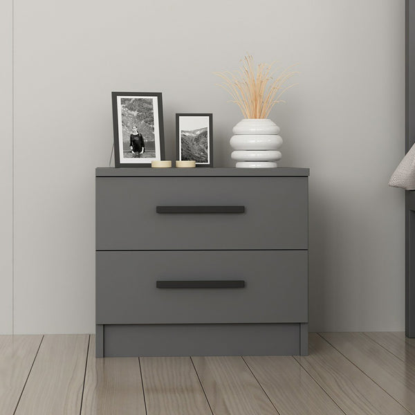 Noptiera cu 2 sertare Fanø 47x50x40cm pal antracit [en.casa]