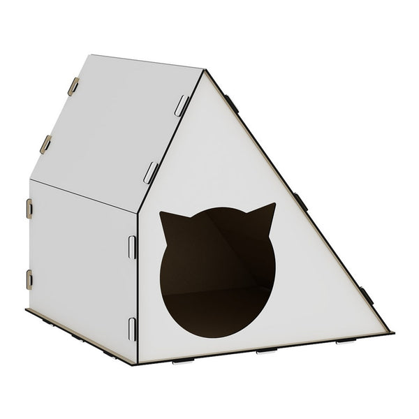Casuta pisici  Lani 40x42x40cm mdf alb [en.casa]