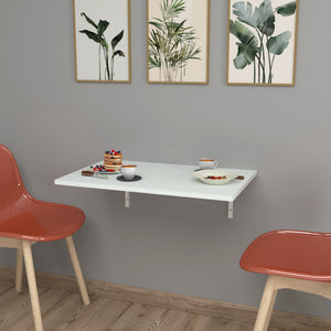Masa pliabila montabila pe perete Klepp 72 x 45 cm alb [en.casa]