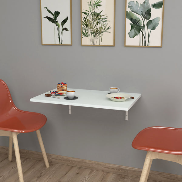Masa pliabila montabila pe perete Klepp 72 x 45 cm alb [en.casa]