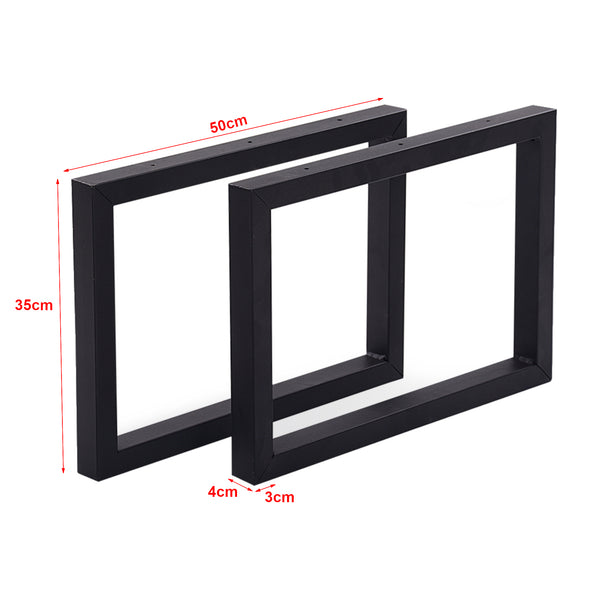 Cadru de masă Lunderskov set de 2 bucăți oțel 35x50cm negru [en.casa]