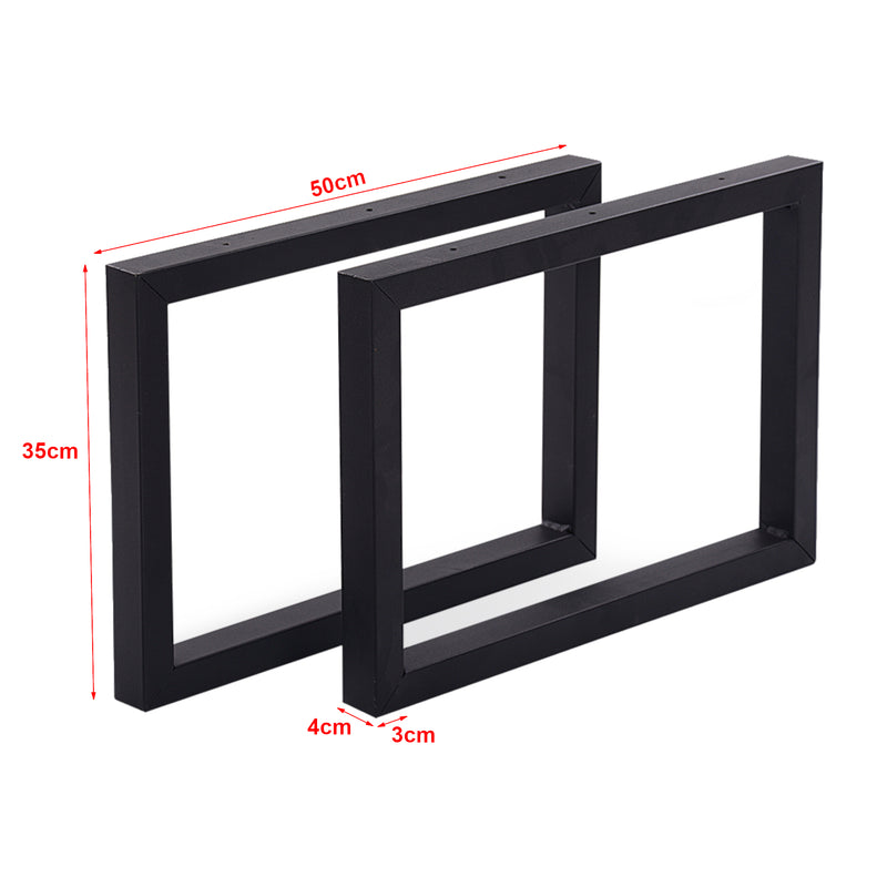 Schiță cotată Cadru de masă Lunderskov set de 2 bucăți oțel 35x50cm negru [en.casa]