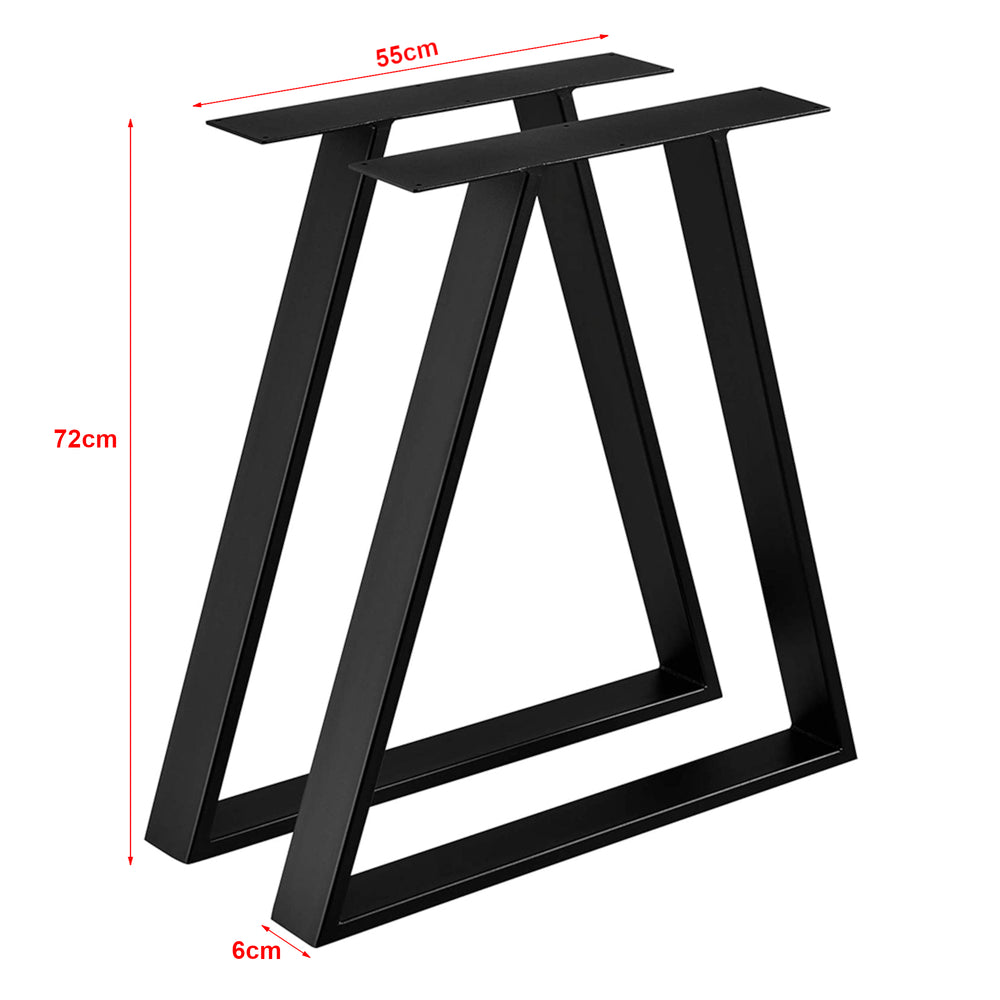 Set 2 picioare masa Lyngby 72x55x6cm otel negru mat [en.casa]