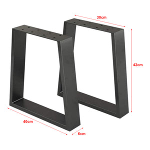 Set 2 buc picior masa Marstal 42x30-40x6cm otel negru mat [en.casa]