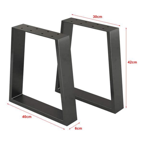 Set 2 buc picior masa Marstal 42x30-40x6cm otel negru mat [en.casa]