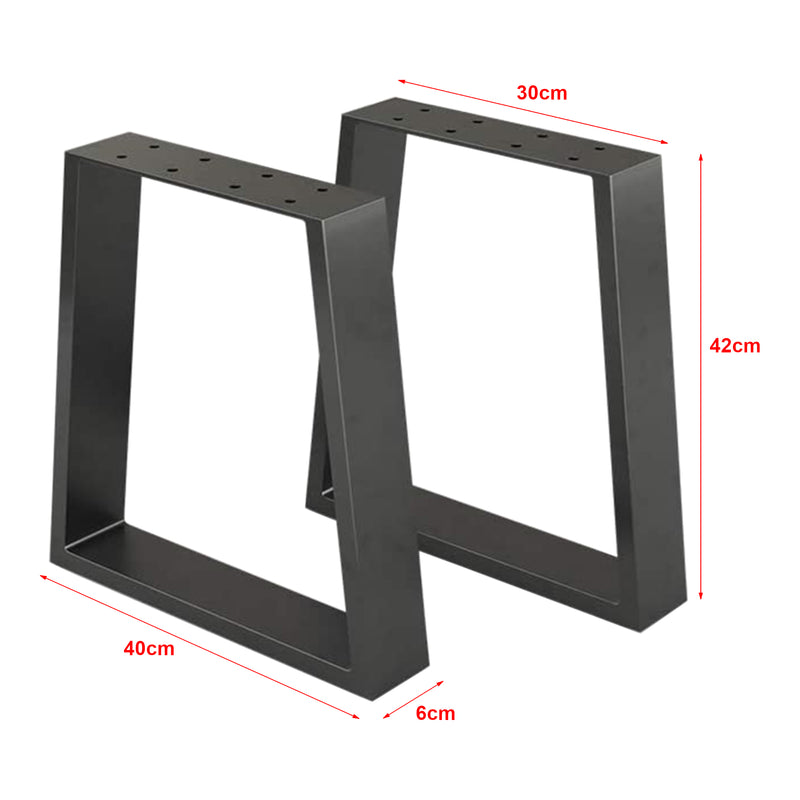 Schiță cotată Set 2 buc picior masa Marstal 42x30-40x6cm otel negru mat [en.casa]