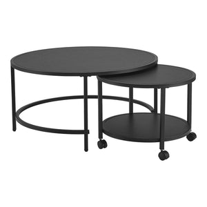 Set 2 bucati masute living masuri diferite Veroy masuta mica mobila pe 4 roti [en.casa]