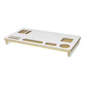 Suport monitor Tjele 54x30x7 cm mdf alb culoarea lemnului [en.casa]