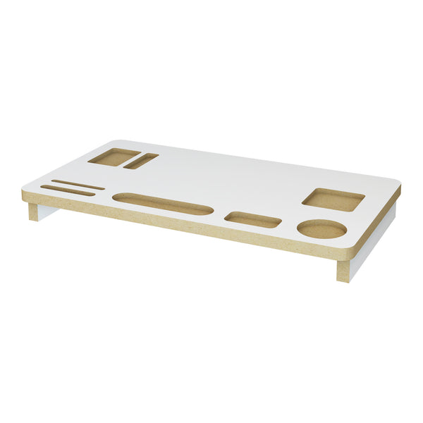 Suport monitor Tjele 54x30x7 cm mdf alb culoarea lemnului [en.casa]