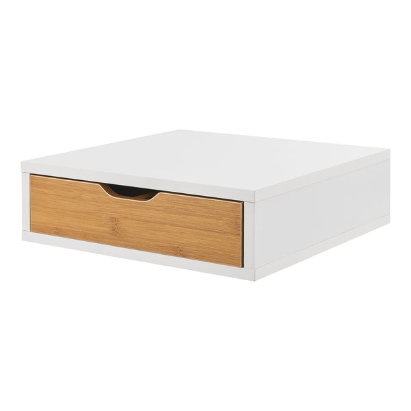 Cutie cu sertare Vieremä 9x30x31cm Alb/Aspect bambus [en.casa]