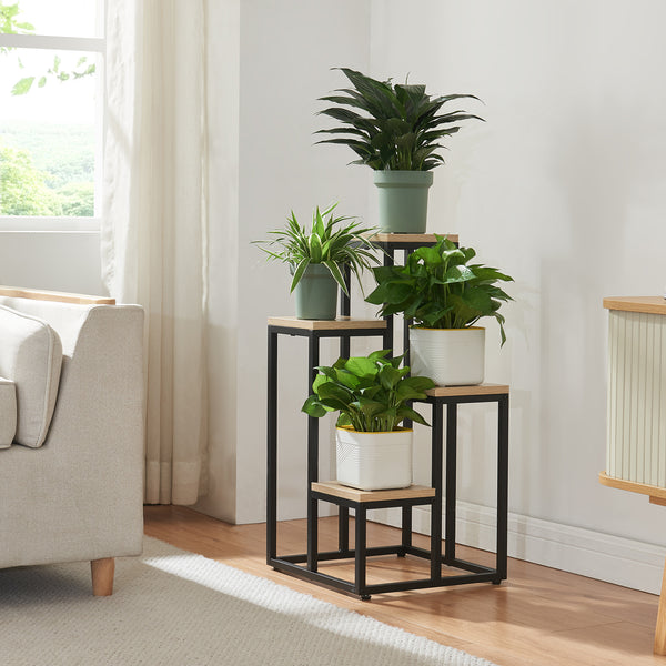 Suport plante cu 4 rafturi inaltimi diferite Ameland 67x34x34 [en.casa]