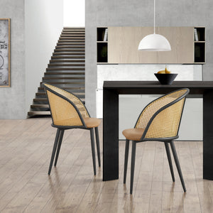 Scaun de sufragerie Gagnef set de 2 maro / negru [en.casa]