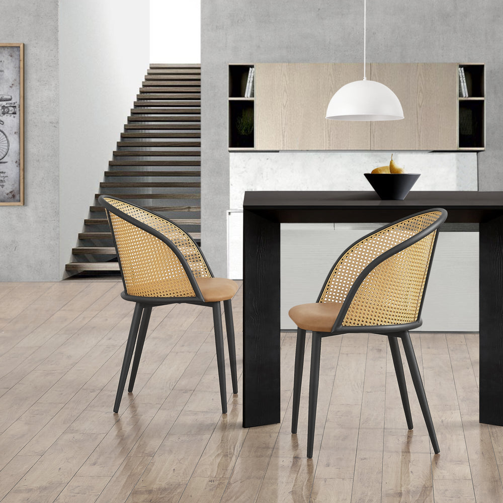 Esszimmerstuhl Gagnef 2er Set Braun / Schwarz [en.casa] - premiumXL