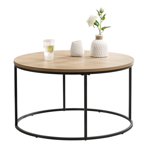 Masă de cafea Kuhmoinen 45xØ80 cm Negru [en.casa]