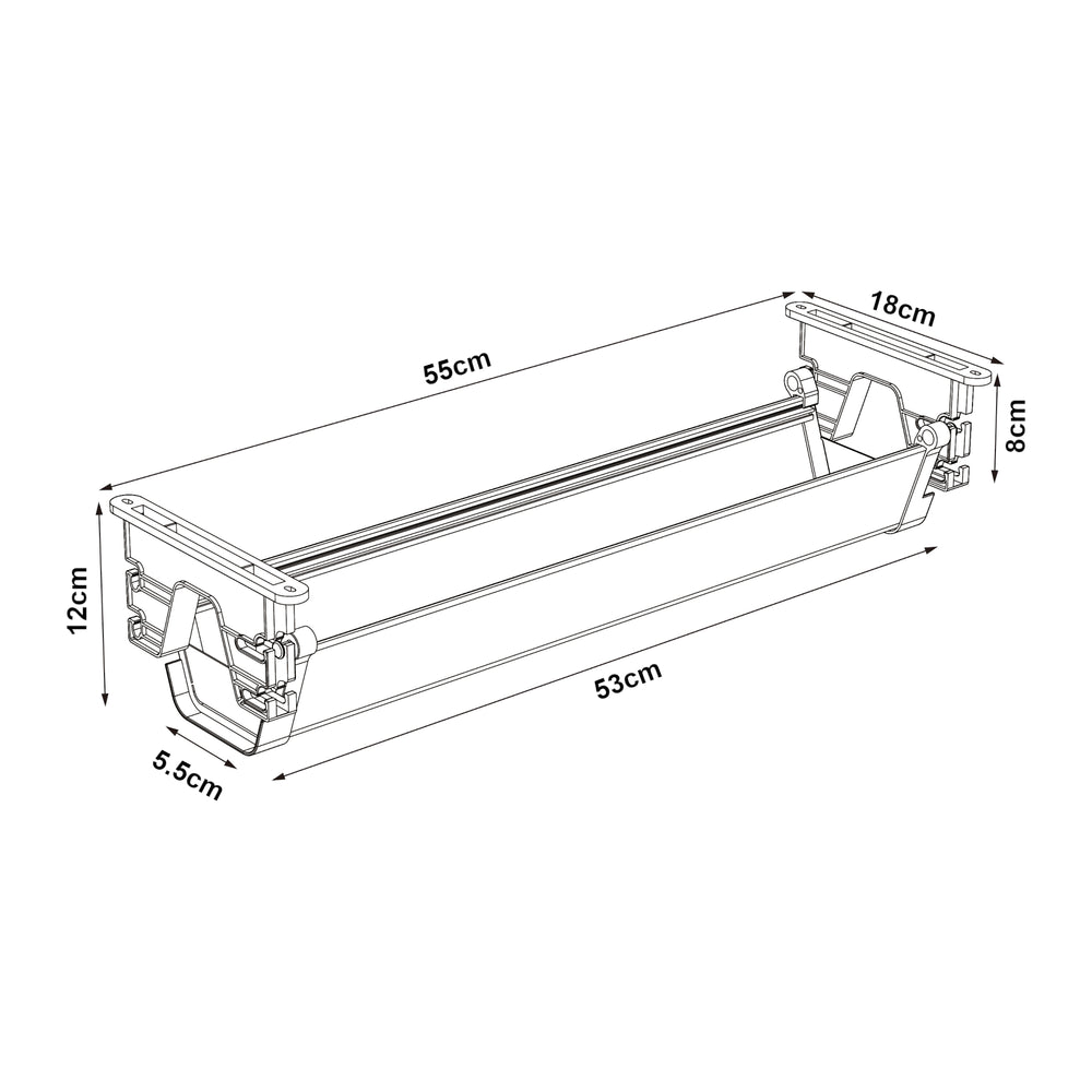 Kabelkanal Skegness 55x18x12 cm Weiß [pro.tec] - premiumXL