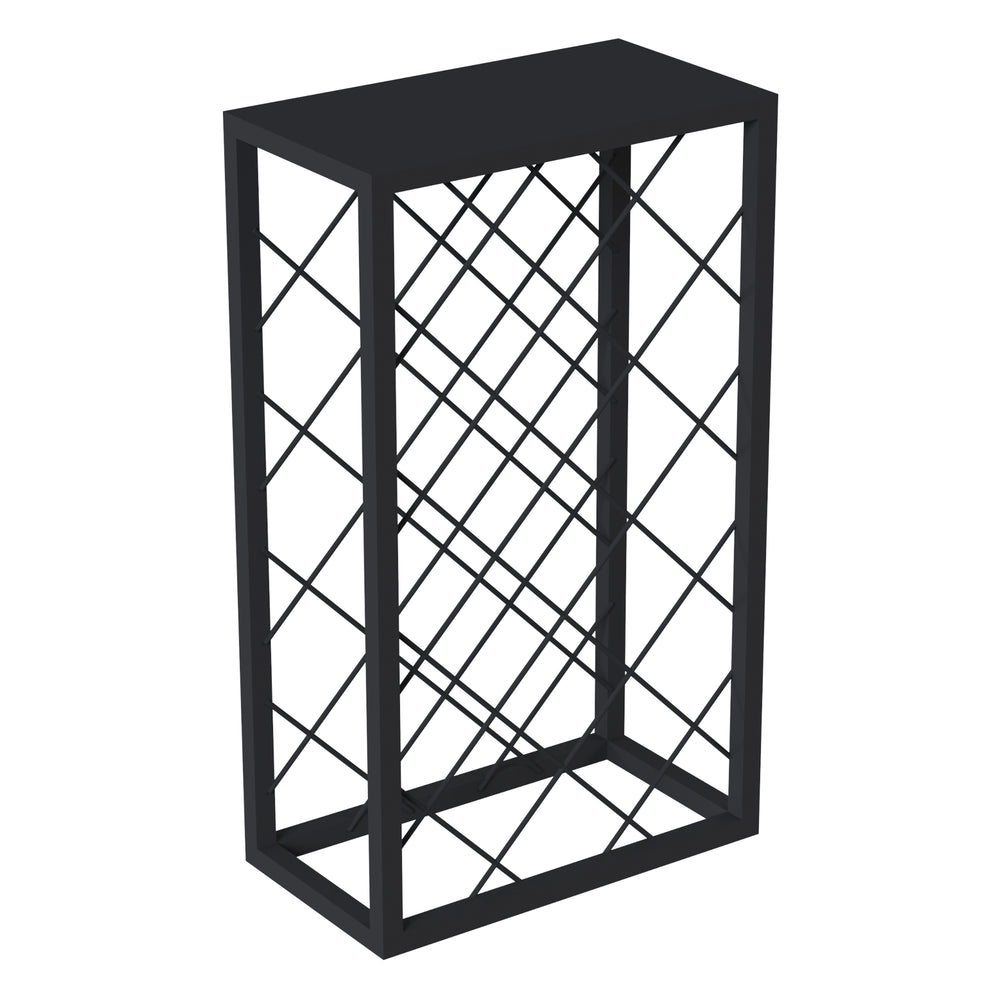 Weinregal Amasia aus Metall 74x45x22 cm Schwarz [en.casa] - premiumXL