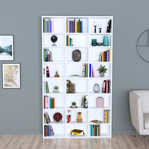 Raft carti Askvoll 178x102x16cm alb [en.casa]