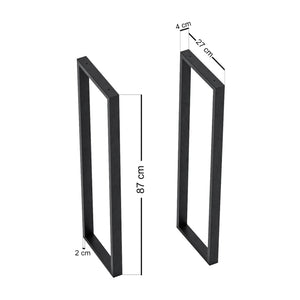 Set 2 buc picioare masa Kauniainen 87x27x4cm otel negru [en.casa]