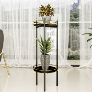 Suport flori Oulainen 79x28x28cm negru auriu [en.casa]