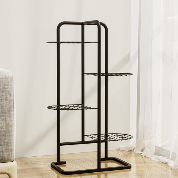 Suport plante Pedersöre 83x52x25cm metal negru [en.casa]