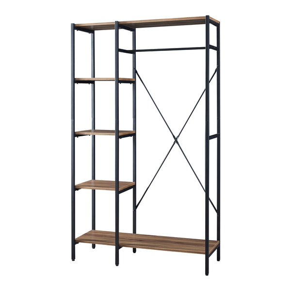 Cuier Hvidovre 170x100x35 cm Negru/Culoarea lemnului [en.casa]