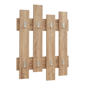 Cuier de perete Raseborg 80x60x3cm cu 16 agatatori [en.casa]