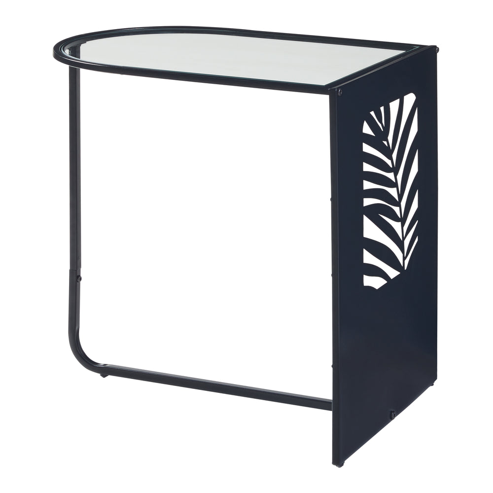 Beistelltisch Ulvik 50x50x35cm aus Metall und Glas Schwarz [en.casa] - premiumXL