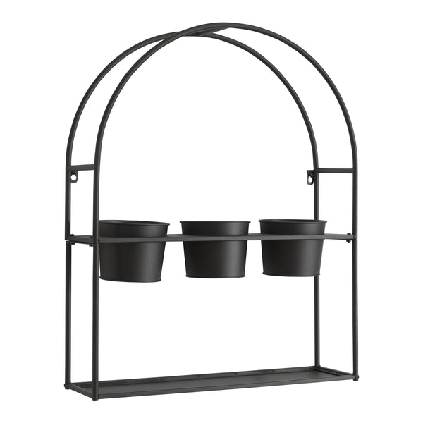 Raft de perete Merikarvia 65x52x15cm negru [en.casa]